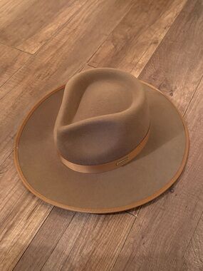 GIGI PIP Tan Wide-Brim Boho Festival Hat